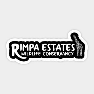 Rimpa with Giraffe, WHITE PRINT Sticker